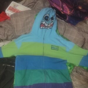 Women's Volcom Green And Blue Hoodie With Mask XL